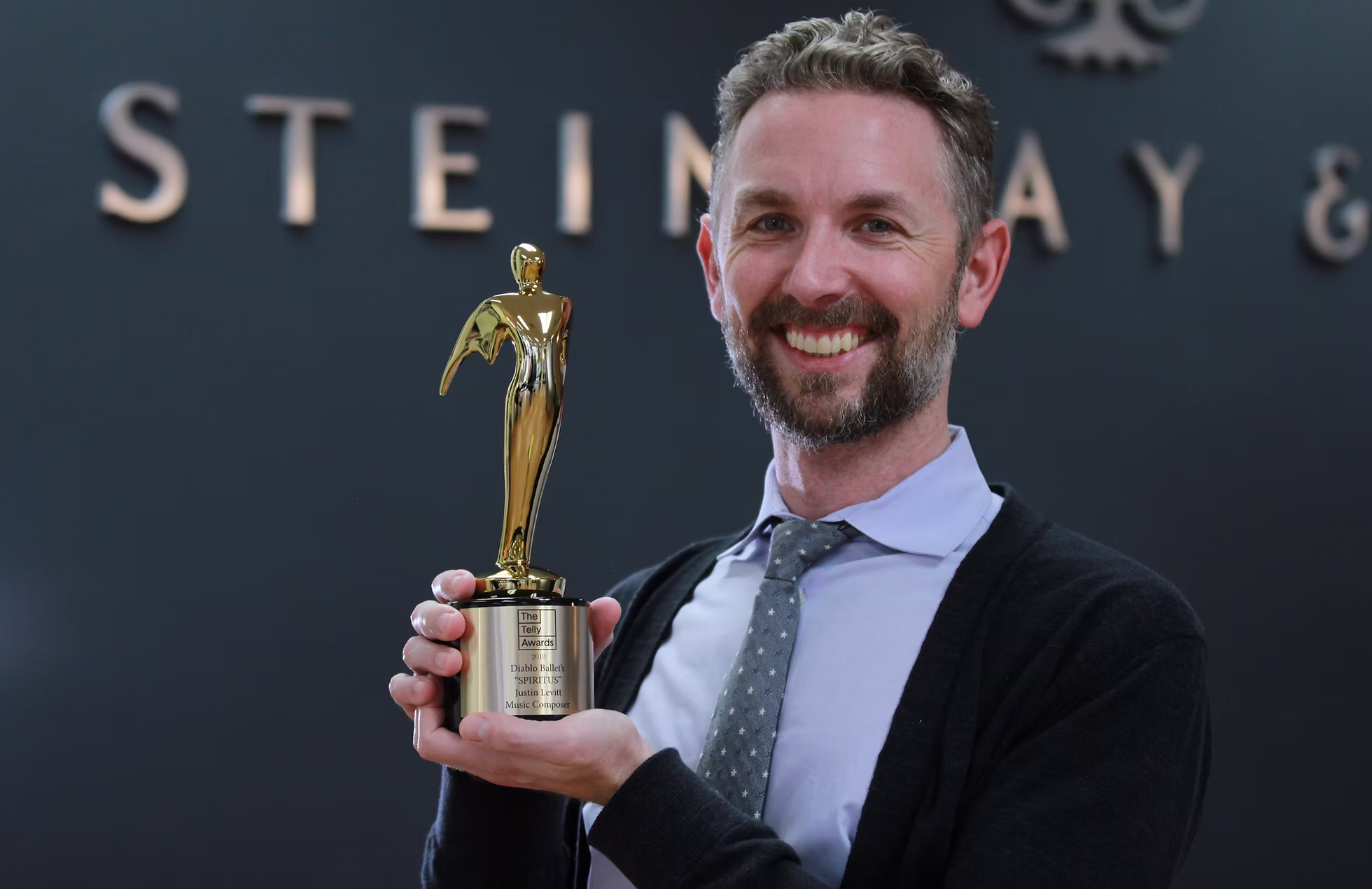 Justin Levitt with Gold&nbsp;Telly&nbsp;Award